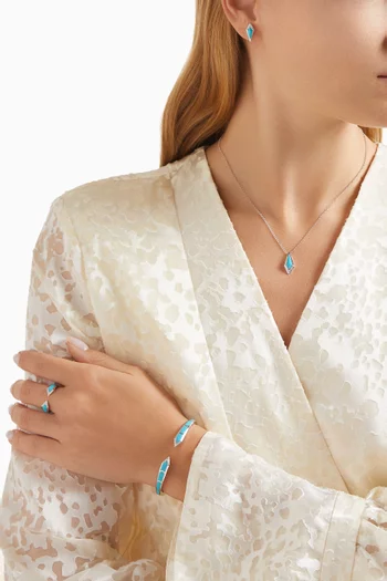 Junonia Diamond & Turquoise Pendant Necklace in 18kt White Gold