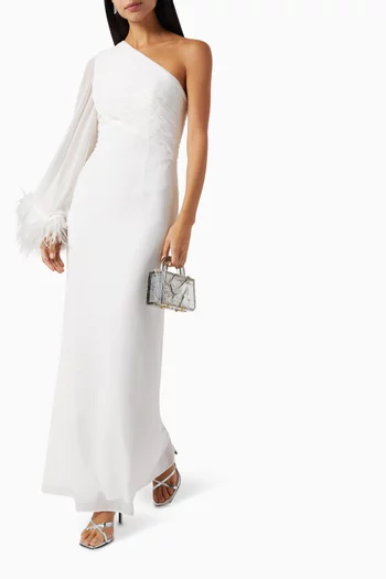 One-shoulder Ruched Gown