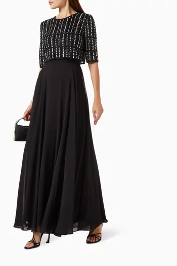 Beaded Gown in Chiffon