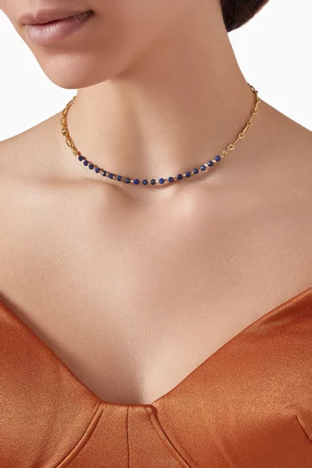 Orbit & Biography Lapis Lazuli Star Set Necklace in 18kt Gold Vermeil