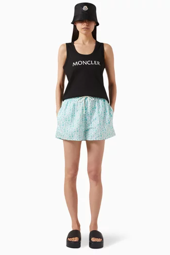 All-over Logo-print Shorts in Technical Fabric