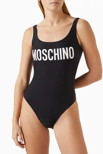 All-over Logo One-piece Swimsuit in Lycra