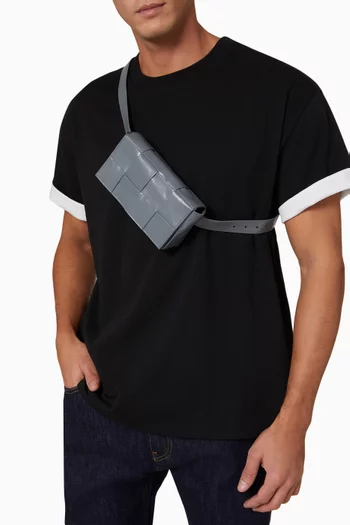 Cassette Belt Bag in Intrecciato Leather