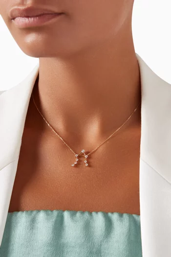 Libra Constellation Diamond Necklace in 18kt Gold