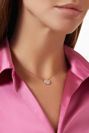 Disc Diamond Necklace in 18kt Rose Gold