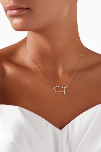 Gemini Constellation Diamond Necklace in 18kt Gold