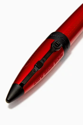 Aviator Red Baron Ballpoint Pen in Brushed Aluminium