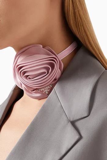 Rose Wrap-around Neck Tie in Silk