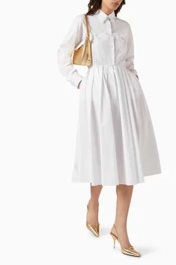 2-in-1 Midi Dress in Cotton-poplin