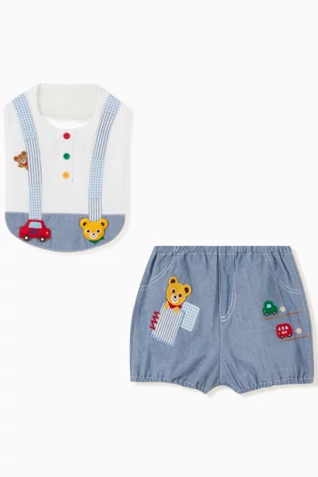 Pucci Bib & Bloomers Set in Cotton