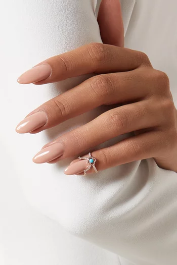 Diamond Nail Ring in 18kt Rose Gold