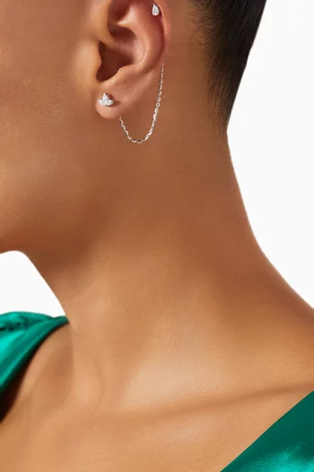 Diamond Single Chain Ear Piercing in 18kt White Gold