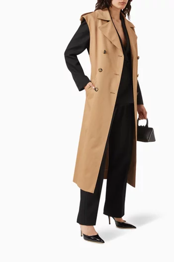 Roopal Belted Trench Coat in Cotton