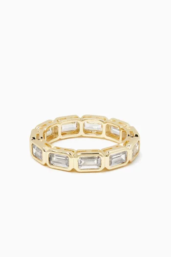 Baguette CZ Eternity Ring in Gold-plated Brass
