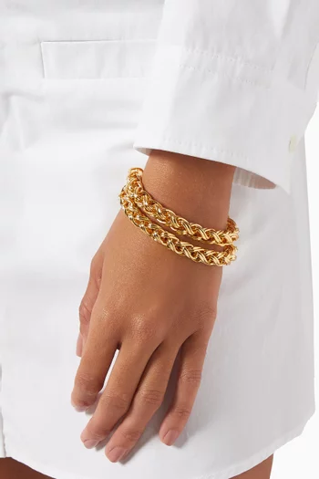Elizabeth Double Chain Bracelet in 24kt Gold-plated Brass