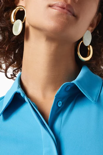 Sonia Moon Drop Earrings in 24kt Gold-plated Brass