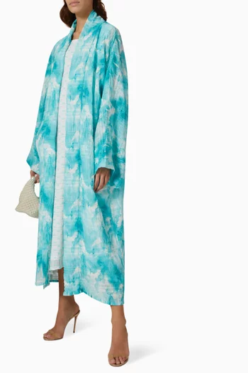 Gardenia Aqua Textured Midi Kimono Set
