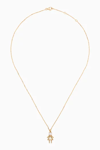 Petit Fille Topaz & Mother of Pearl Necklace in 18kt Gold