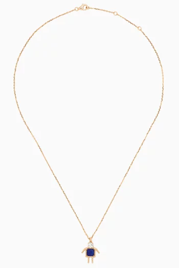 Petit Garcon Topaz & Lapis Lazuli Pendant Necklace in 18kt Gold