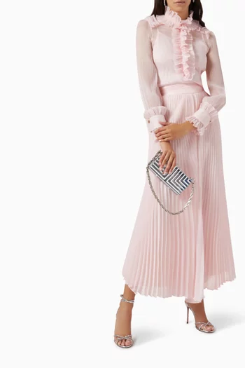 High-rise Pleated Pants in Chiffon
