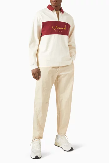 Dubai Carnegie Long Sleeve Rugby Polo in Cotton