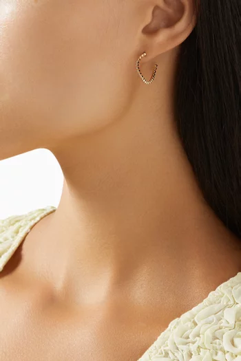 Diamond Bezel Wave Earrings in 14kt Gold