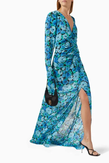 Floral-print Maxi Dress in Chiffon