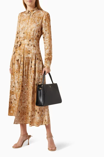 فستان كلورو طويل بنقشة فيسكوز تويل