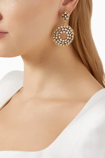 Zainab Drop Earrings in 14kt Gold & Polki Diamonds