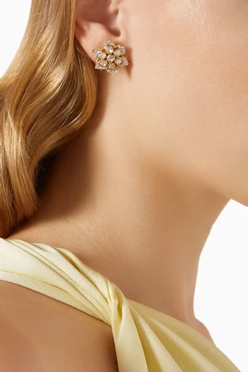 Nalini Stud Earrings in 18kt Gold & Uncut Diamonds