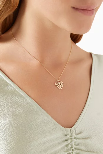 Valentine Heart & Key Necklace in 18kt Gold