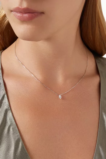 Pear-shaped Diamond Pendant Necklace in 18kt White Gold