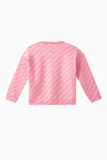 Logo Print Sweater in Cotton Blend