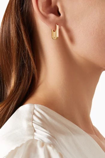 Hex Hoop Earrings in Gold Vermeil