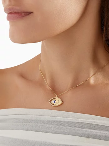 Eye on Biladi Diamond & Lapis Lazuli Necklace in 18kt Gold