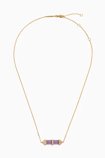 Chakra Medium Light Amethyst & Diamond Necklace in 18kt Gold