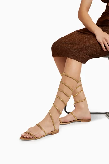 Super Cleo Crystal-embellished Sandals in Leather