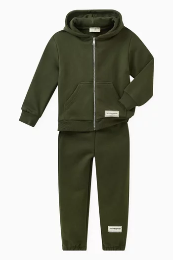 Logo Zip Hoodie in Organic Cotton-blend