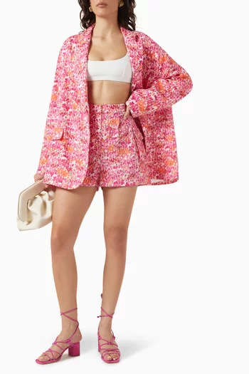 Floral Pattern Shorts in Linen