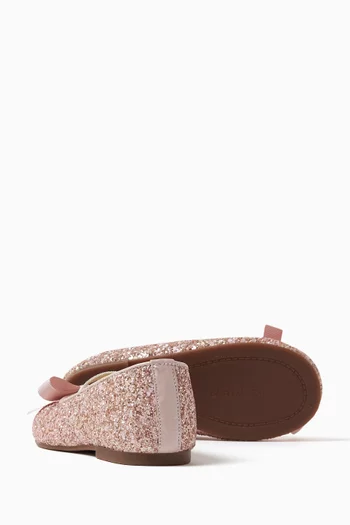 Sparkle-embellished Bow Ballerina Shoes