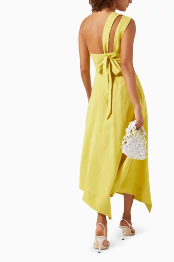 Gracie Asymmetrical Midi Dress in Viscose-blend