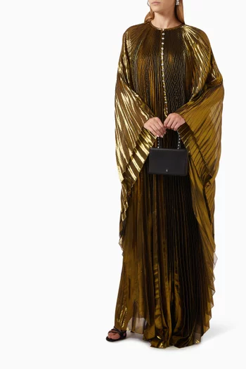 Swarovski Crystal-embellished Maxi Dress in Plissé Lamé
