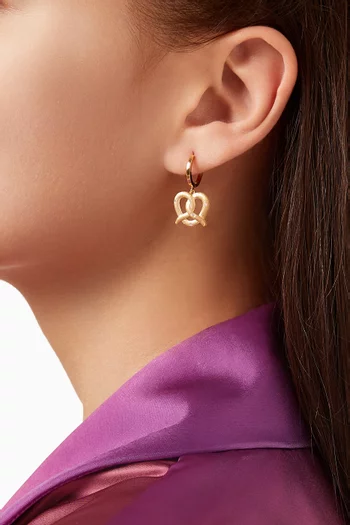 Salted Bretzel Diamond Single Earring in 18kt Yellow Gold