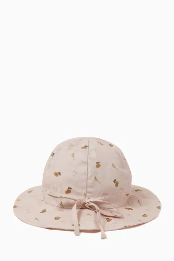 Cherry-print Sun Hat in Cotton