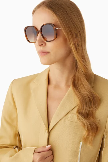 Marilu Oversized Sunglasses in Acetate & Metal
