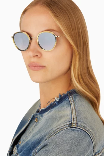 Morgan Flat Sunglasses in Acetate & Metal