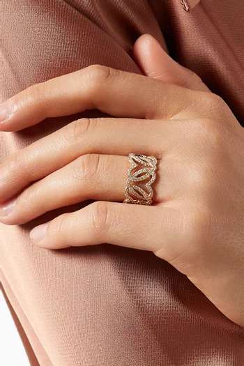 Heart Mesh Diamond Ring in 18kt gold