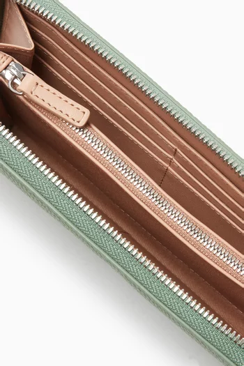 Zip-Around Wallet in Deer-printed Leather
