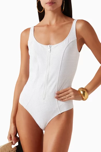 The Jasmine Perforated One-piece Swimsuit