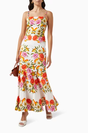 Jalisa Floral-print Maxi Dress in Cotton